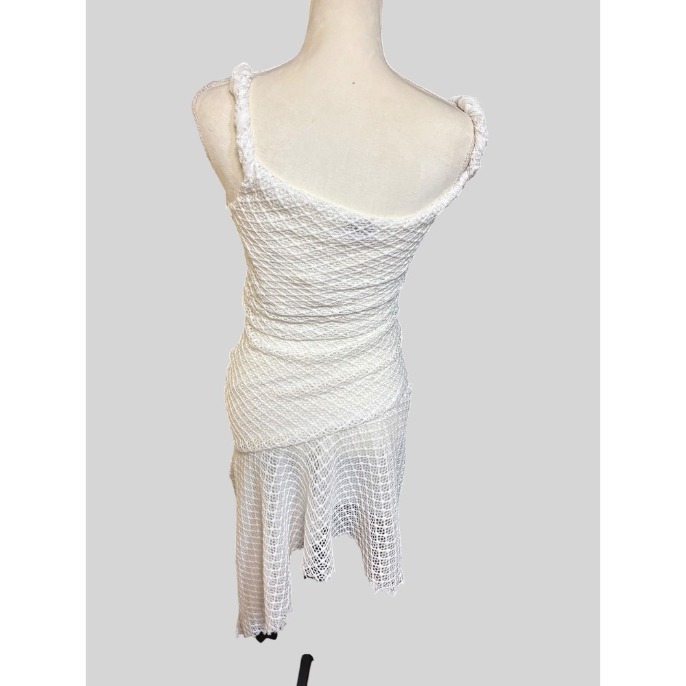 New NWT Peppermayo Ivory Huntah Asymmetric Crochet Off Shoulder Midi Dress - 4 - Picture 5 of 9